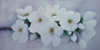 Œuvre contemporaine nommée « Fleurs blanches de cerisier », Réalisée par ALAIN MAILLOT