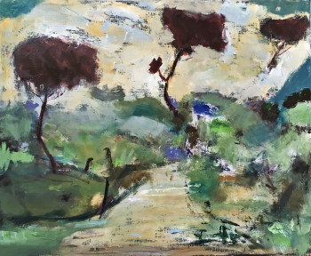 Œuvre contemporaine nommée « Paysage aux arbres », Réalisée par DOMINIQUE GENTREAU