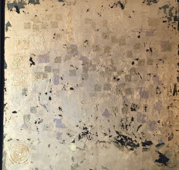 Œuvre contemporaine nommée « Gold square », Réalisée par SYLVIE BESNIER