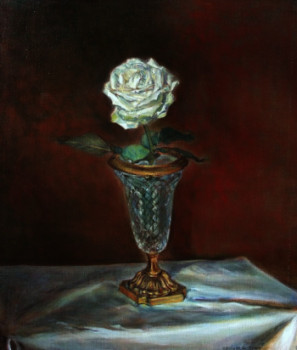 Œuvre contemporaine nommée « une rose blanche », Réalisée par ETSUKO MIGII