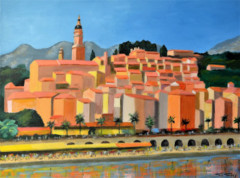 Œuvre contemporaine nommée « Menton- France », Réalisée par LE GOUBEY