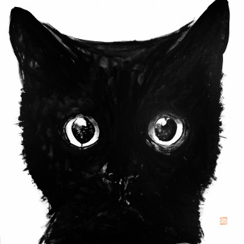 Œuvre contemporaine nommée « cute cat », Réalisée par PECHANE SUMIE