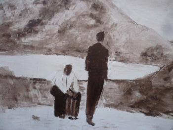 Œuvre contemporaine nommée « deux hommes », Réalisée par CLéMENTINE LUBIN