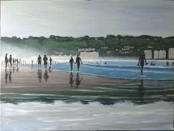 Œuvre contemporaine nommée « Hendaye plage », Réalisée par PHILIPPE LANOT