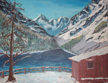 Œuvre contemporaine nommée « Lac de montagne », Réalisée par PHILIPPE LANOT