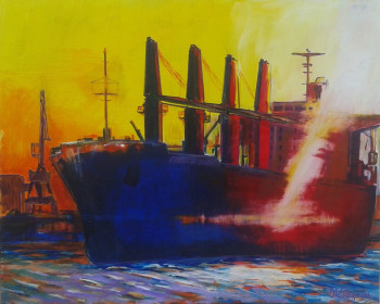 Œuvre contemporaine nommée « Port de Bayonne18 », Réalisée par PHILOU