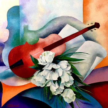 Œuvre contemporaine nommée « VIOLONISSIMO », Réalisée par FRANçOISE DE BEAUCé