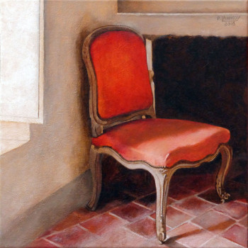 Œuvre contemporaine nommée « Intérieur N°60 The Red Chair », Réalisée par PATRICE LANNOY