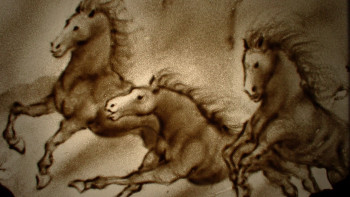 Œuvre contemporaine nommée « Sand artist », Réalisée par JINLEE