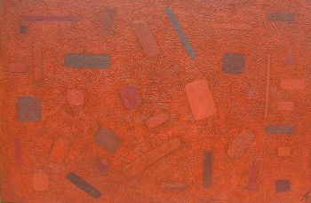 Œuvre contemporaine nommée « Polychrome Rouge », Réalisée par YVES GEERAERTS
