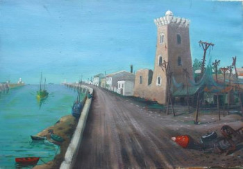 Œuvre contemporaine nommée « Le Chenal des Sables d'Olonne (en 1947) », Réalisée par MAURICE BUFFET