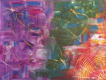 Œuvre contemporaine nommée « Triple colors abstract », Réalisée par ERACAMA