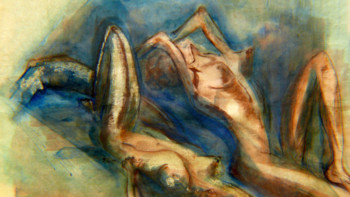 Œuvre contemporaine nommée « deux femmes », Réalisée par TIREZ SYLVIANE