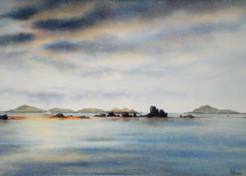 Œuvre contemporaine nommée « Îles ( Archipel Chausey ) », Réalisée par VAL.H