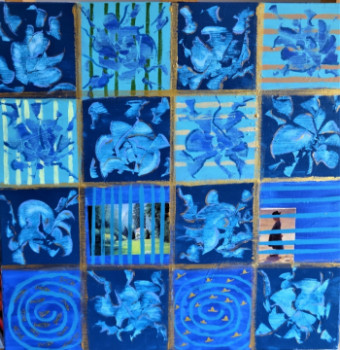 Œuvre contemporaine nommée « Symphonie en bleu 1 », Réalisée par MARIE-LAURE MELINAND