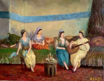 Œuvre contemporaine nommée « Les femmes algeroise », Réalisée par MED  JEUNE