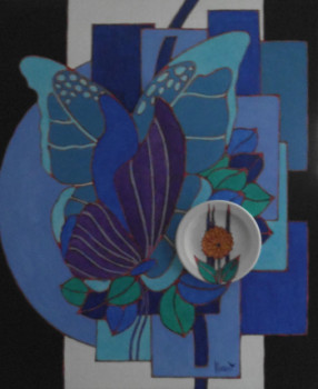 Œuvre contemporaine nommée « Les papillons bleus », Réalisée par MARANT