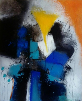 Œuvre contemporaine nommée « ABSTRACTION BLEUE   N2 », Réalisée par MIREILLE MAURY