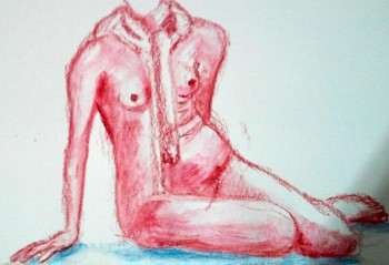 Œuvre contemporaine nommée « Nu à l'écharpe », Réalisée par BARTLET-DROUZY