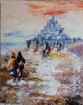 Œuvre contemporaine nommée « le mont saint michel », Réalisée par JEAN-MICHEL WOSINSKI