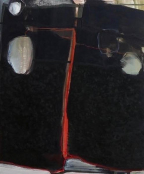 Œuvre contemporaine nommée « "Noire à la verticale rouge" », Réalisée par SOPHIE LASSèGUE