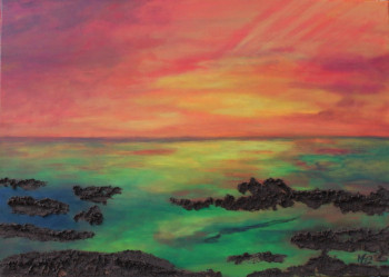 Œuvre contemporaine nommée « Coucher du Soleil », Réalisée par   MARIA  COUTINHO   /  MARIA  C.