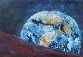 Œuvre contemporaine nommée « Planète Mère Terre vue de Mars », Réalisée par MARIA COUTINHO / MARIA C.