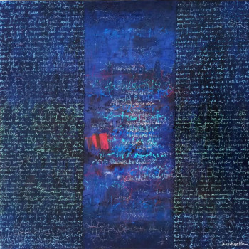 Œuvre contemporaine nommée « Réf: T286 Paléographie N°1   50 x 50 cm  2018 », Réalisée par JEAN CLAUDE BERTRAND