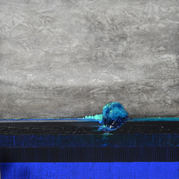 Œuvre contemporaine nommée « la rivière bleue », Réalisée par EURGAL