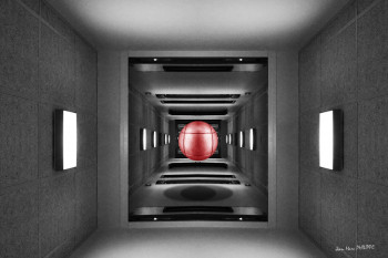 Œuvre contemporaine nommée « THE RED BALL », Réalisée par JEAN-MARC PHILIPPE