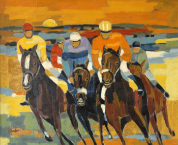 Œuvre contemporaine nommée « Course de chevaux », Réalisée par FRANçOIS BADER