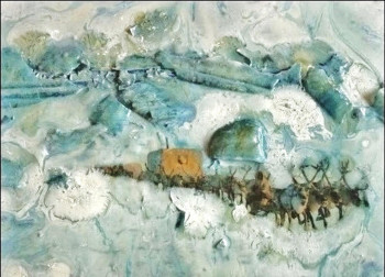 Œuvre contemporaine nommée « Toundra du Taimyr _ Tundra of Taimyr (detail) », Réalisée par ENZ ELDEN