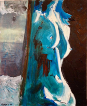 Œuvre contemporaine nommée « nu bleu », Réalisée par ROEMY