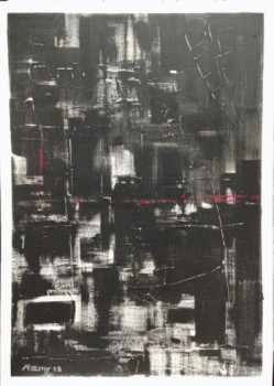 Œuvre contemporaine nommée « paysage de nuit », Réalisée par ROEMY