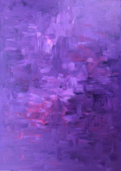 Œuvre contemporaine nommée « violet abstract », Réalisée par ROMROS