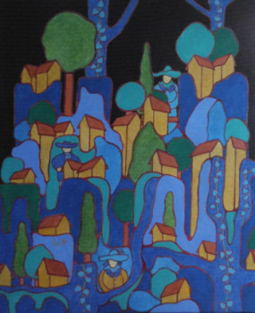 Œuvre contemporaine nommée « village aux falaises », Réalisée par MARANT
