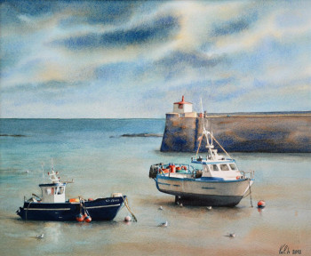 Œuvre contemporaine nommée « Port de Barfleur », Réalisée par VAL.H