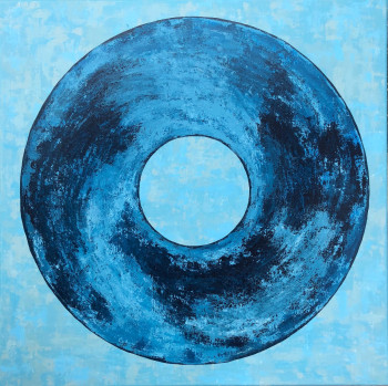 Œuvre contemporaine nommée « Blue sphere », Réalisée par ROMROS