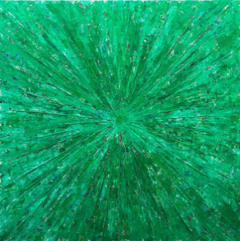Œuvre contemporaine nommée « Green galaxy », Réalisée par ROMROS