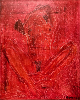Œuvre contemporaine nommée « Nu rouge », Réalisée par ROEMY