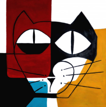 Œuvre contemporaine nommée « Tête de chat », Réalisée par RICHARD BOIGEOL