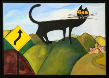 Œuvre contemporaine nommée « Le chat des collines », Réalisée par RICHARD BOIGEOL