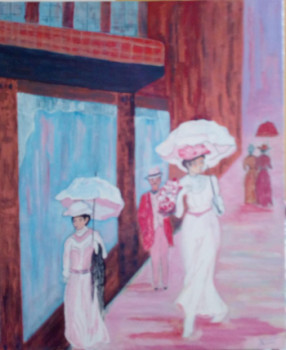 Œuvre contemporaine nommée « Dames aux ombrelles », Réalisée par ANDRé VINOUZE