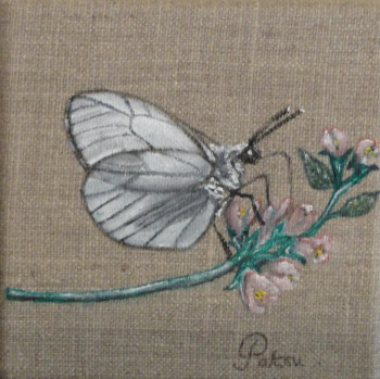 Œuvre contemporaine nommée « Papillon aux ailes blanches », Réalisée par PATCHA CRéATION