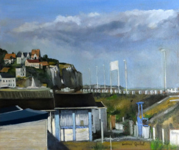 Œuvre contemporaine nommée « Matin à Quiberville-sur-Mer », Réalisée par CORINNE QUIBEL