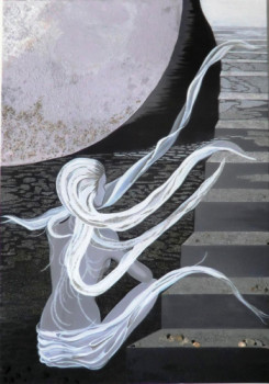 Œuvre contemporaine nommée « Cheminements lunaires », Réalisée par MILEG