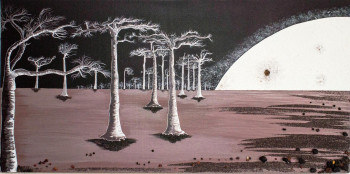 Œuvre contemporaine nommée « Baobabs en clair de lune », Réalisée par MILEG