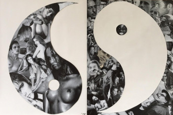Œuvre contemporaine nommée « Yin & Yang », Réalisée par @LEZARD_GRAPHIC