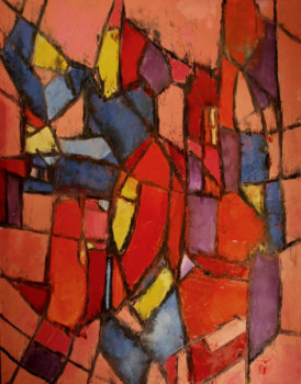 Œuvre contemporaine nommée « Vitrail-Montségur- (15-52) », Réalisée par THIERRY FAURE