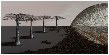 Œuvre contemporaine nommée « Baobabs en clair de lune - 2 », Réalisée par MILEG
